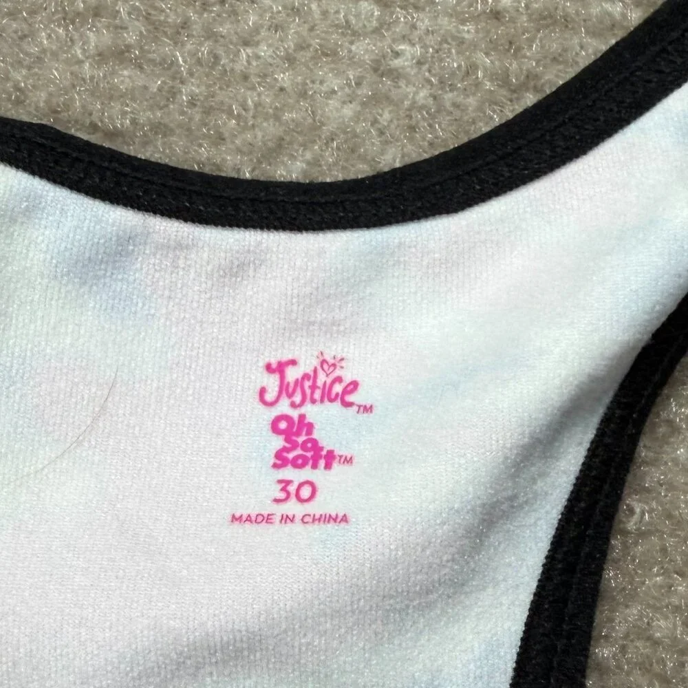 Justice Sport Oh So Soft Girls Tie Dye Sports Bra Size 30 Pink Yellow Blue